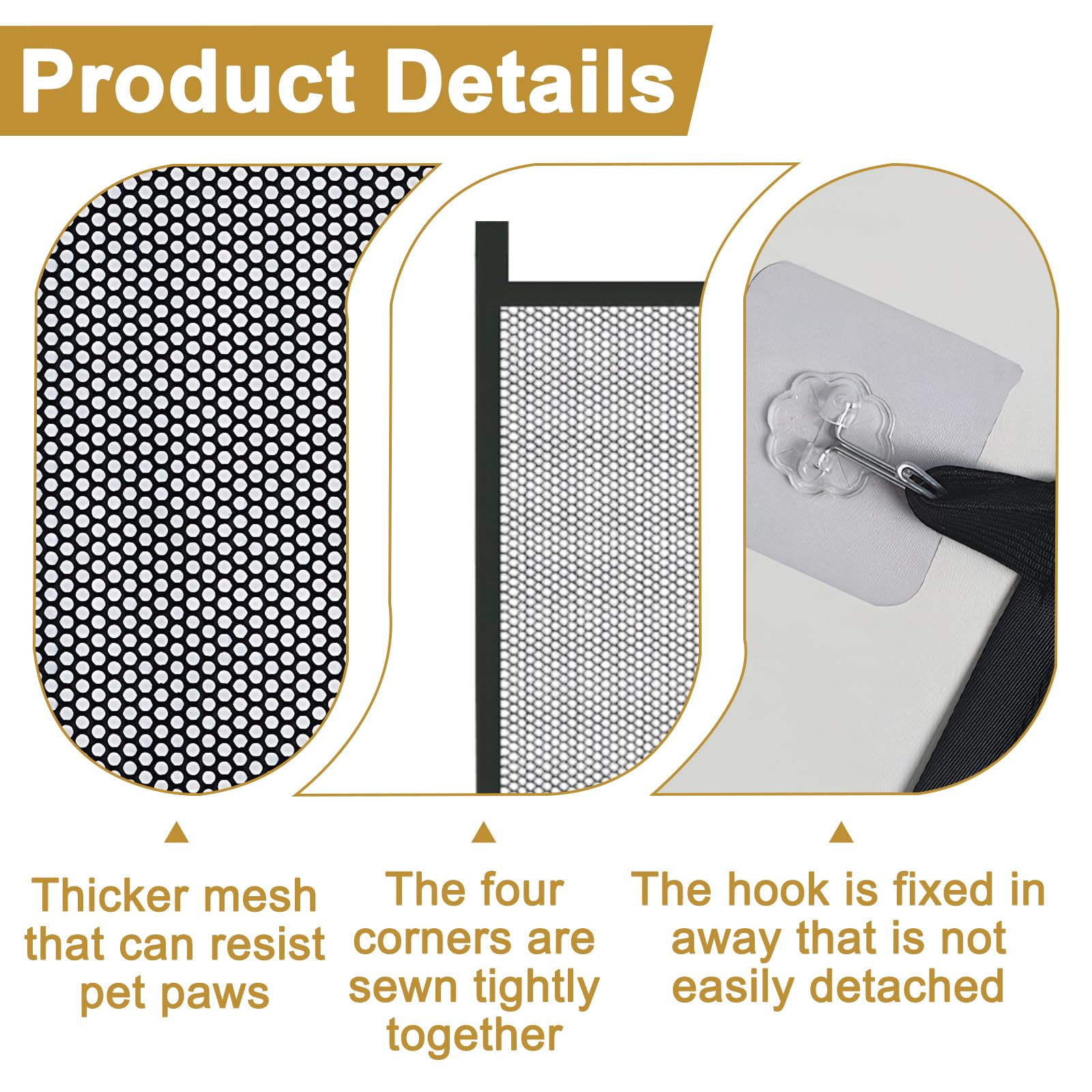 HEUIOP Baby Gate Stairs, Portable Mesh Pet Stair Gate with Installation Tools - Image 3