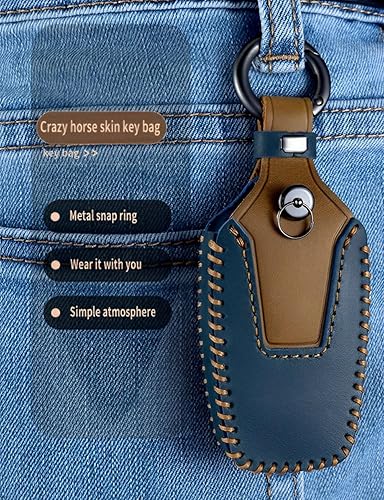 Miniatura 5 de Funda de cuero para llave de automóvil Toyota compatible con Highlander Camry RAV4 Avalon CHR Corolla Prius GT86 2018-2024 (marrón)