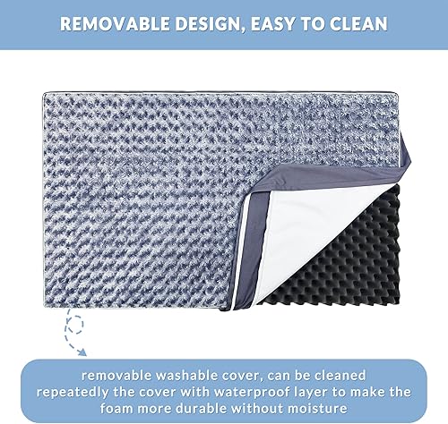 Miniatura 8 de WESTERN HOME WH Cama ortopédica grande para perros medianos, grandes y extragrandes, alfombrilla de espuma para mascotas con funda extraíble de