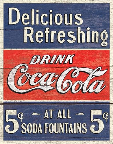 Miniatura 9 de Desperate Enterprises Beber Coca-Cola Thirst Quenching - Letrero redondo de aluminio con borde en relieve, decoración nostálgica de pared de metal