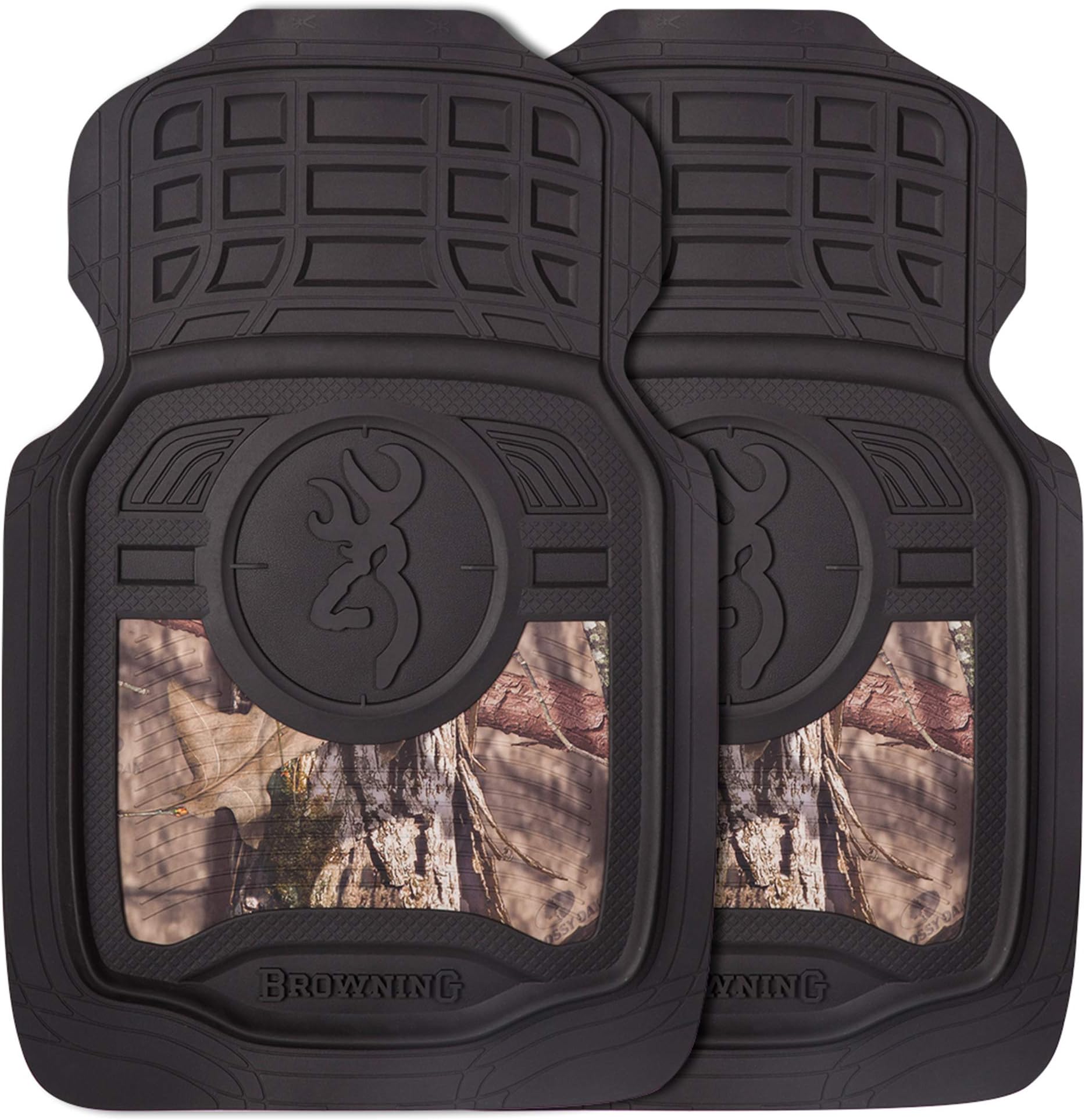 Car and Truck Floor Mats, Premium Protection Against Water and Dirt, Front Set of 2, Buckmark Scope (Mossy Oak Break-Up Country)