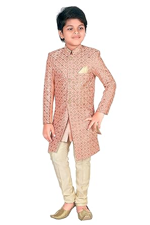 Ahhaaaa Ethnic Wear Handwork Embroidery Sherwani and Pyjama for Kids & Boys 1336