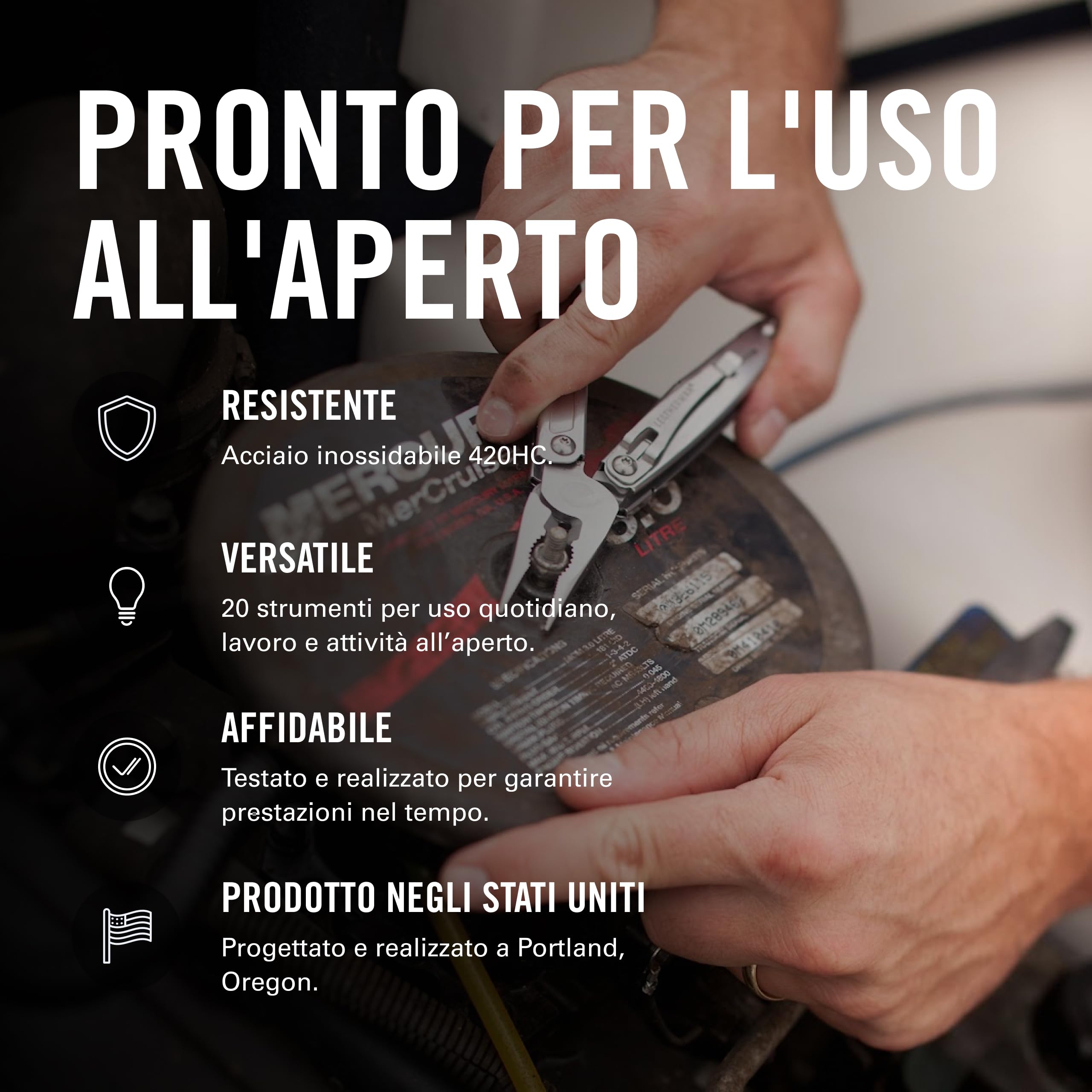 Leatherman Sidekick Multiutensile - 14 Utensili con sistema di sicurezza - Acciaio Inossidabile