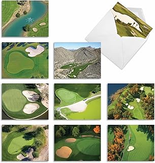 The Best Card Company - Box of 10 All Occasion Cards Blank (4 x 5.12 Inch) - Scenic Landscape Cards Assorted - Golf Cards M6458OCB