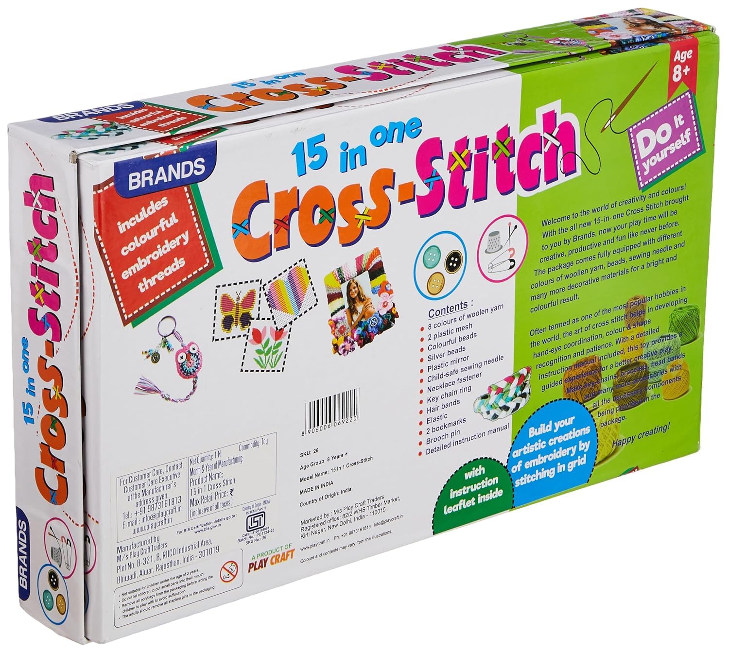NANHE NAWAB 15 in 1 Cross-Stitch DIY Knitting & Weaving Kit for Kids | Creative Art & Craft Educational Toy | Skill Development Activity Set