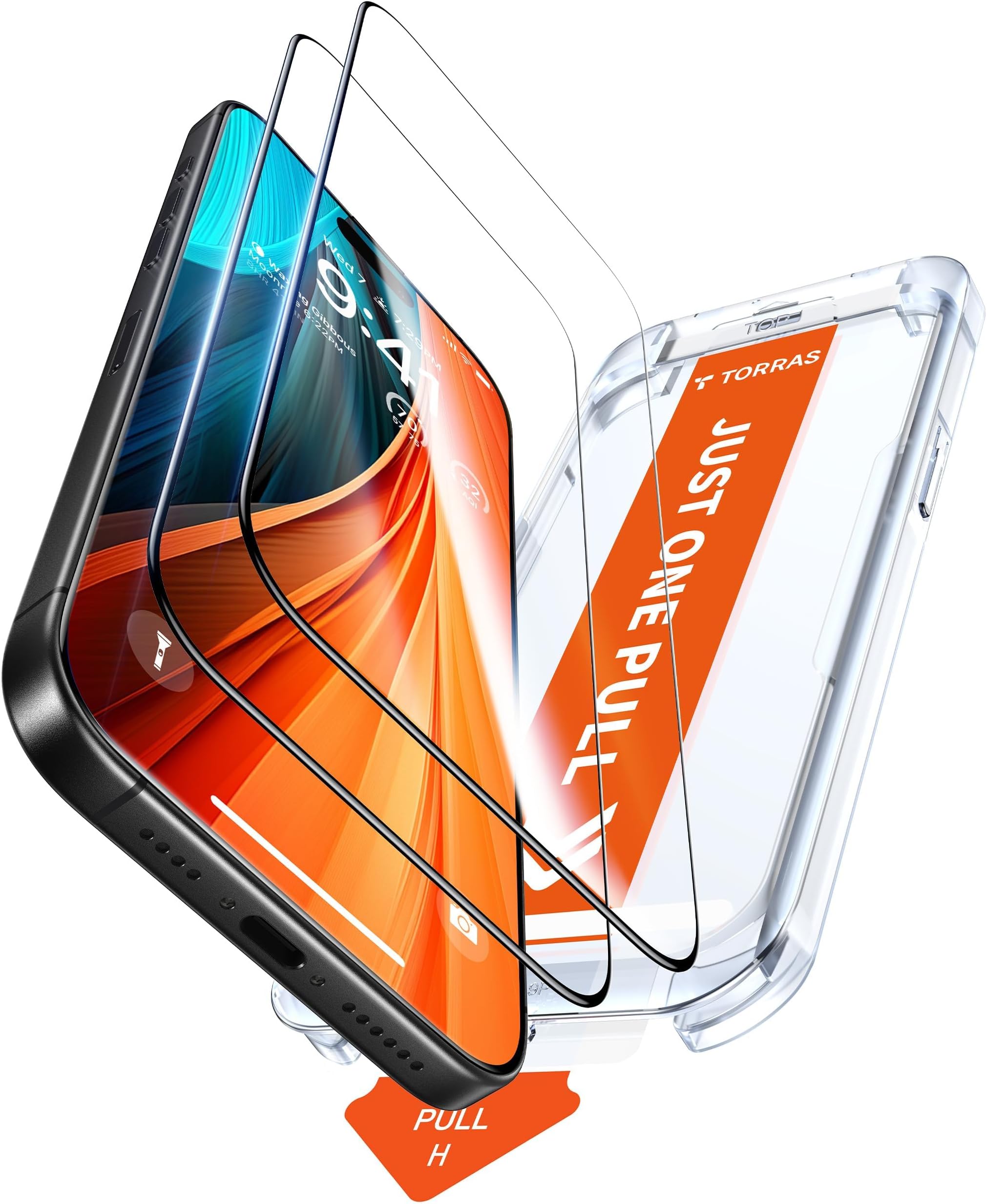 GlassGo Tempered Glass Compatible with iPhone 16 Pro [Military-Grade 9H+ Aerospace Strength] 2 Pack Shatterproof One-Step Installation Screen Protector for Ultimate Protection Original Imported - Clear