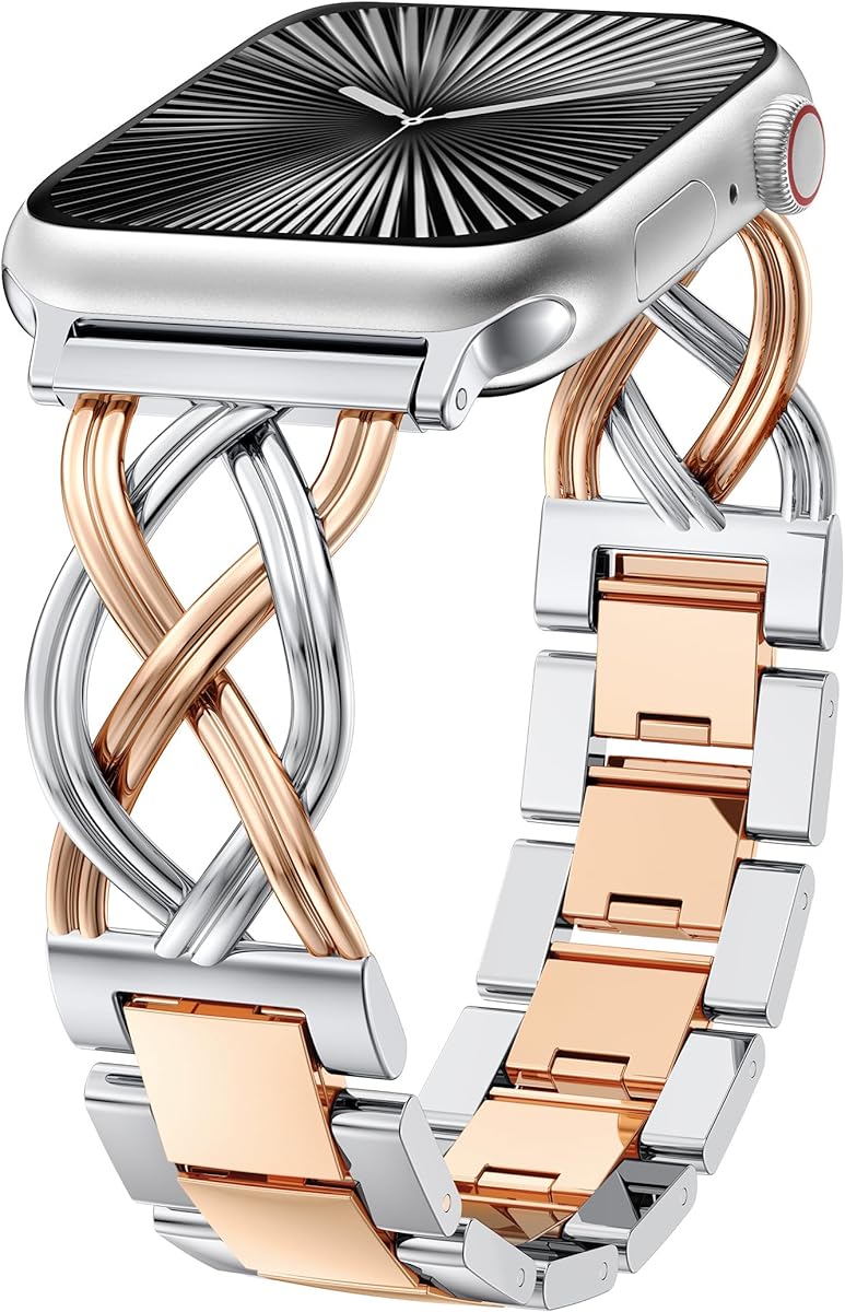 TOYOUTHS Dressy Bracelet Compatible with Apple Watch Bands 38/40/41/42/44/45/46/49mm Women, Celtic Stainless Steel Metal Fancy Nice Pretty Strap for iWatch Series 11 10 9 8 7 6 5 4 Ultra/SE 3 2 1