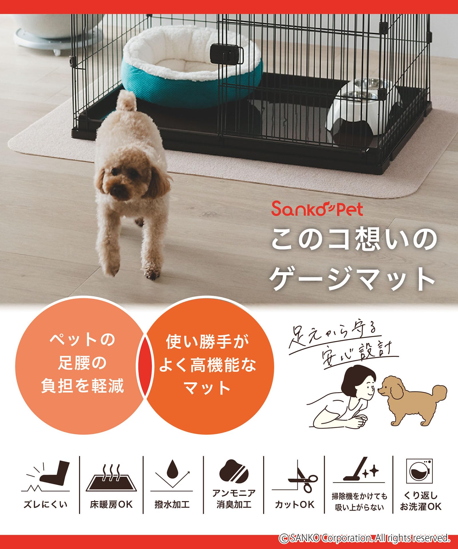 Amazon.co.jp: サンコー ペットマット このコ想いのケージマット 