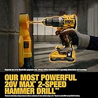 Vista 5 de DEWALT 20V MAX XR - Kit combinado de herramienta eléctrica inalámbrica de taladro de impacto y taladro de martillo, incluye 2 baterías POWERPACK