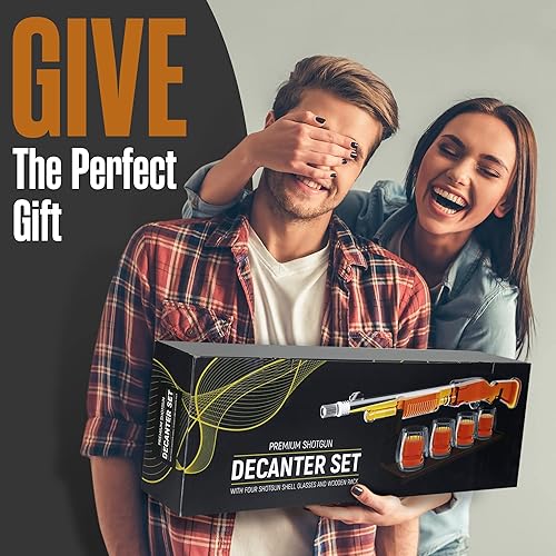 Miniatura 5 de Houseables Decantador de pistola, pistola de licor, juego de decantador de tequila, escopeta de alcohol, regalos para hombres, beber, soporte para