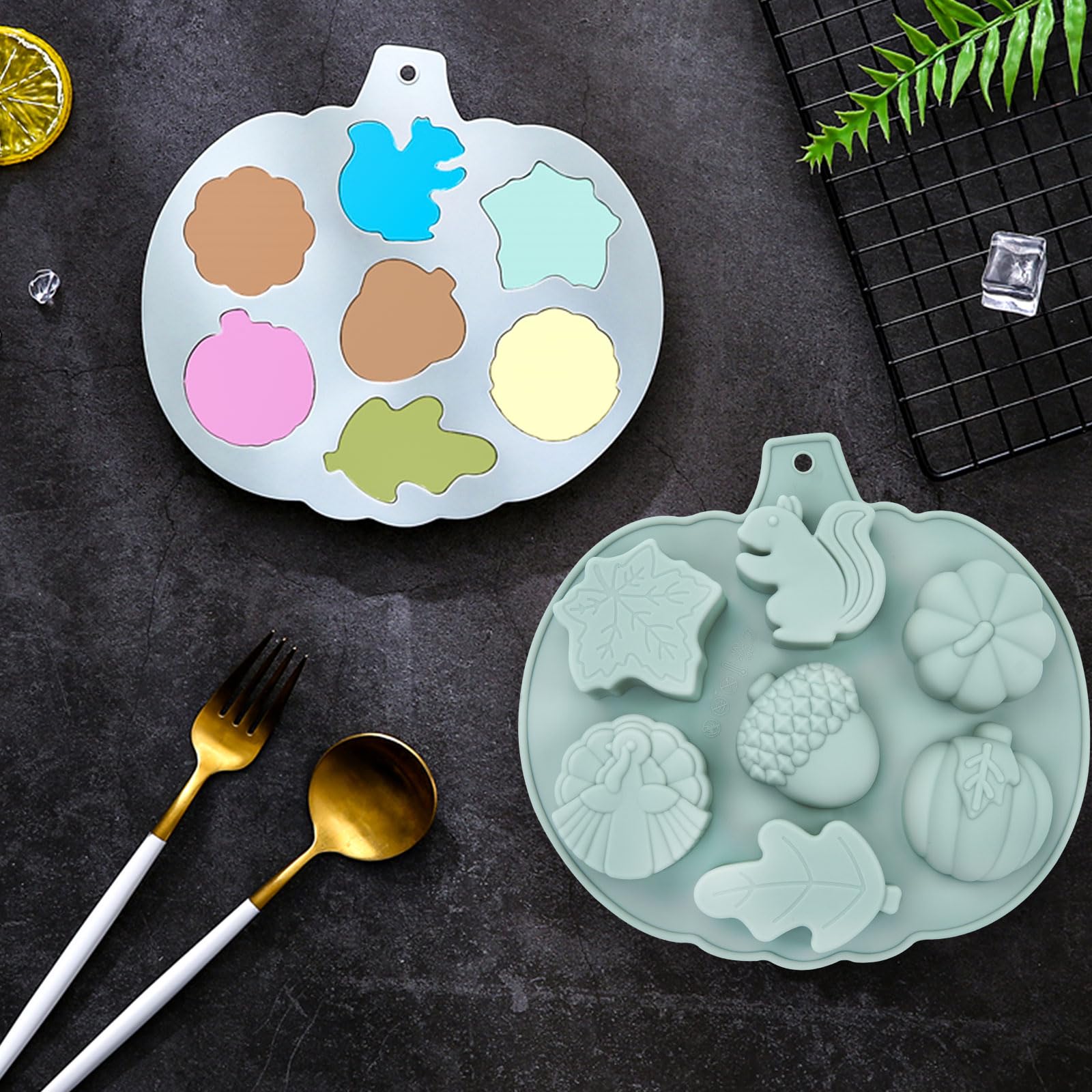 Maple Leaf Acorn Chocolate Mold 2Pcs Fall Thanksgiving Silicone Molds -  Pumpkin, Maple Leaf, Acorn & Turkey Shapes For Chocolate, Candy & Baking  Fall Candle Molds