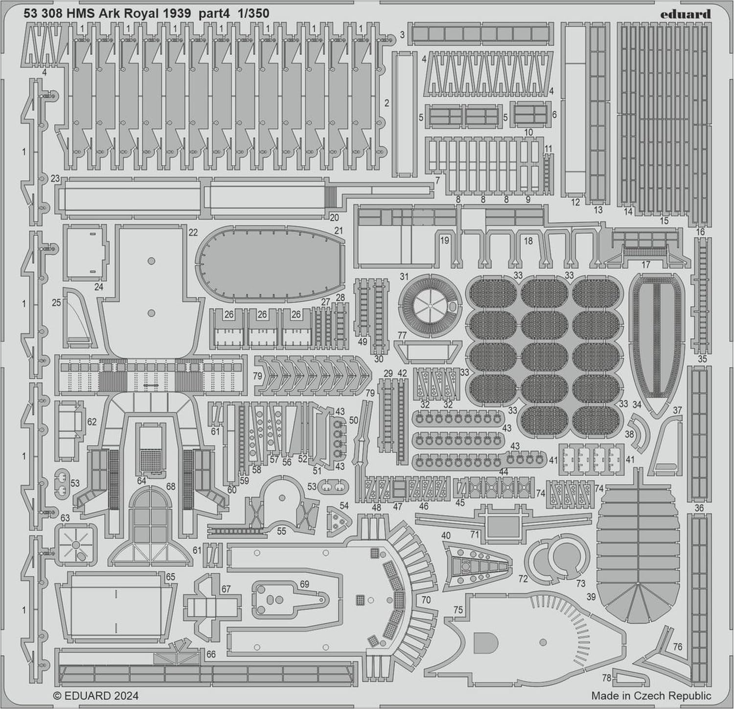 Eduard - Hms Ark Royal 1939 Photo-Etchings 1/350 - 53308