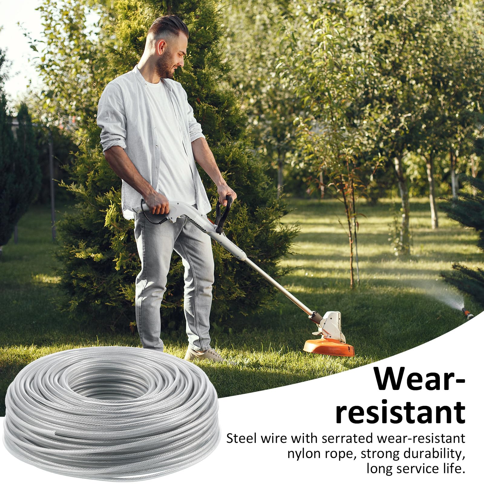 Cinturón De Acero para Cuerda De Hierba Hilo De Nailon para Cortacésped Accesorios para Cortacésped para Desbrozadoras y De Jardines