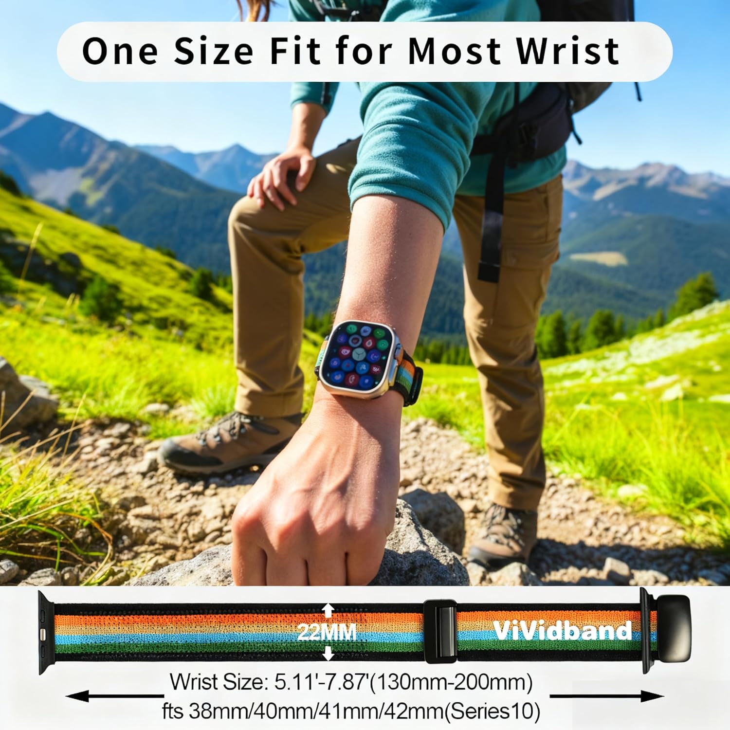 Magnetic Sport Watch Band for Apple Watch Ultra/Series 10/9/8/SE, Anti-Sweat Breathable Non-Slip Strap with Biomimetic Whiskers, 38mm-49mm