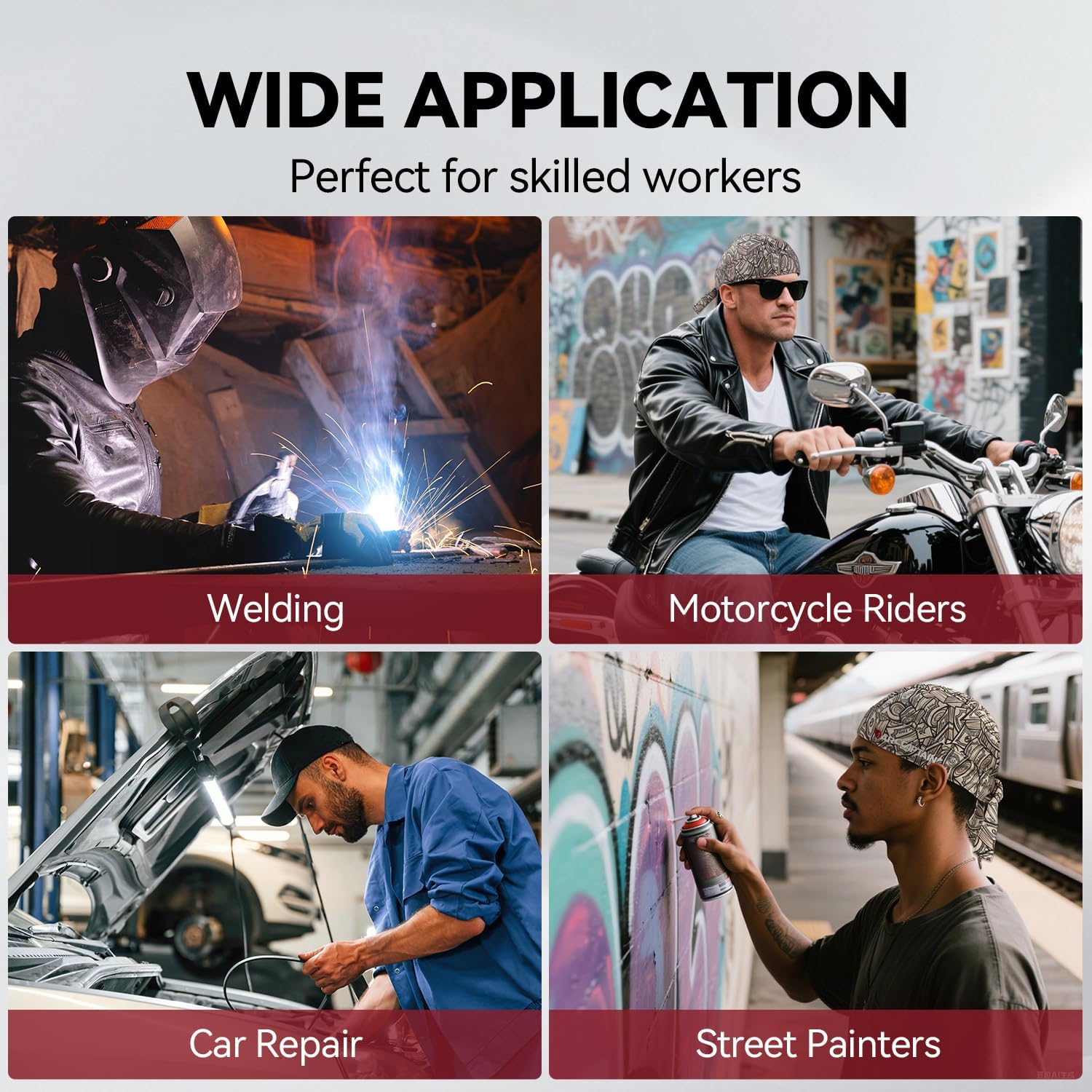 ARCCAPTAIN 2PC Welding Cap, Protective Welders Cap, Welding Hats for Men, Fireproof Cotton and Durable for Safety, Dollar, L Size