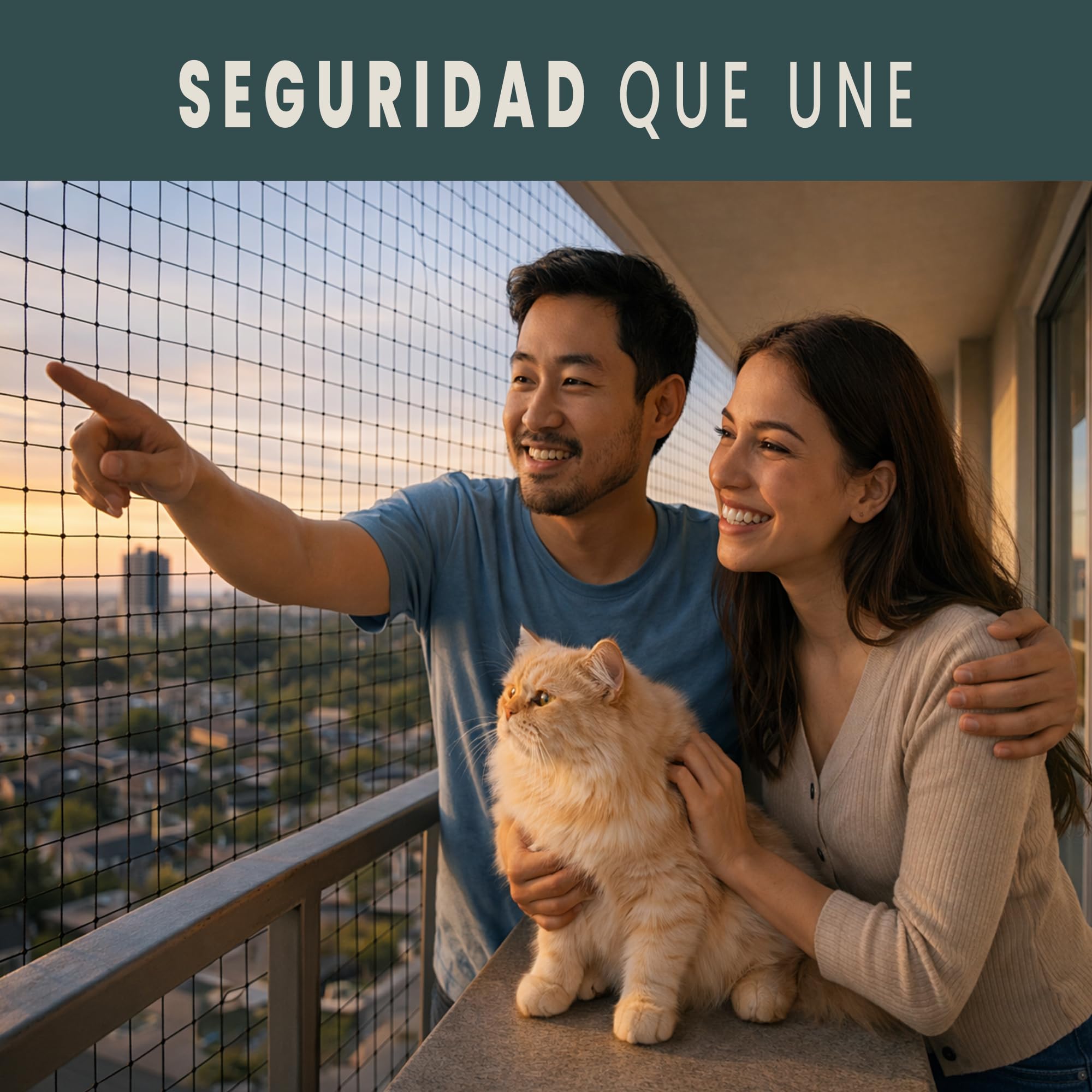 Red Para Gatos 8x3m Seguridad Reforzada Ideal Balcón Ventana Terraza Protección Exterior Interior Malla Antidesgarro Duradera Montaje Kit Completo Ganchos Adhesivos Bridas Juguete Regalo (8x3 metros)