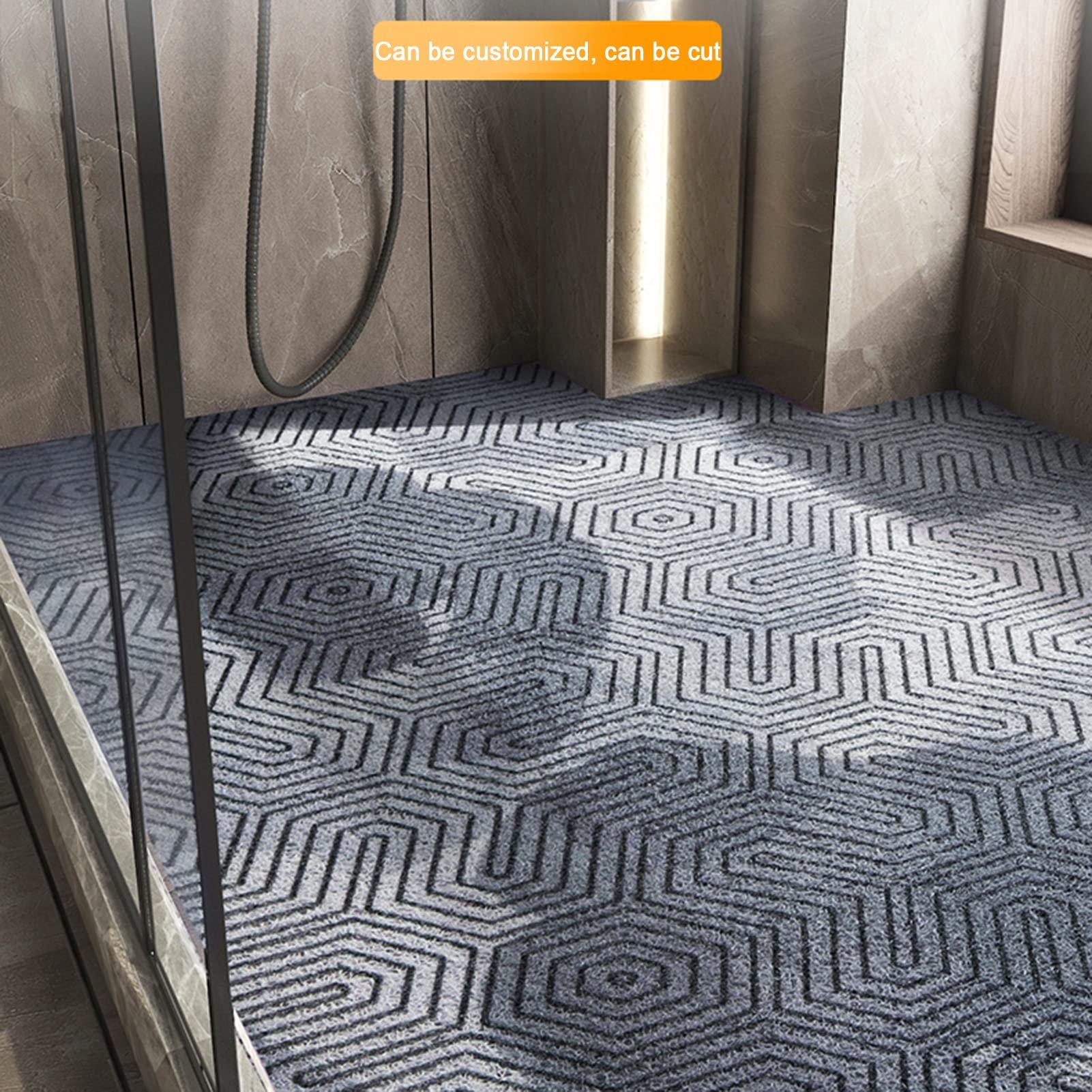 Alfombrilla de ducha de madera antideslizante QuickDry con almohadilla para pies de corte antideslizante para una ducha segura, ideal para decoración de baño