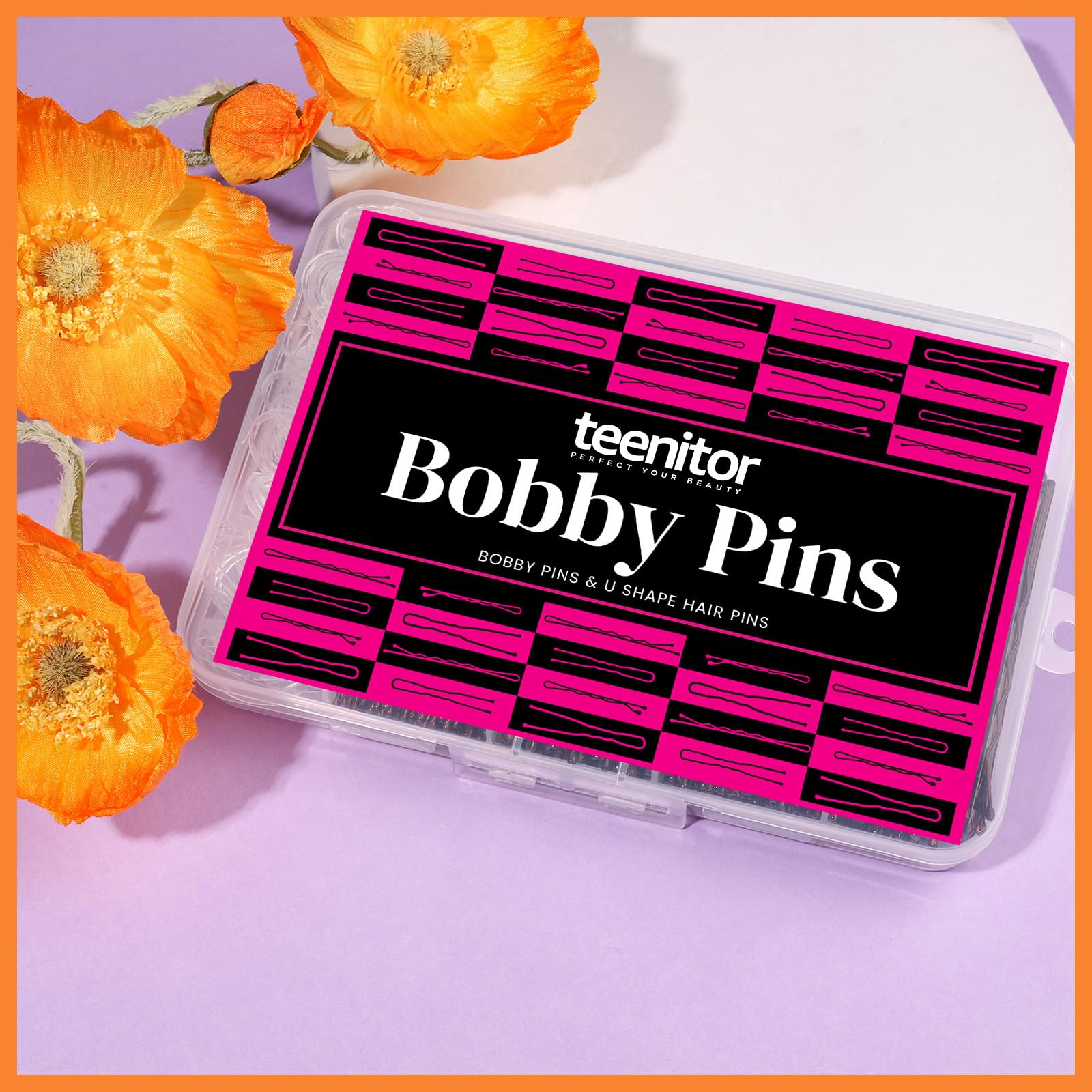 Teenitor 300Pcs Bobby Pins Hair Pins, Hair Pin for Women Bobby Pins Brown view 3