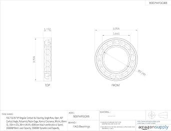 FAG Bearings 7217B-TVP Single Row Angular Contact Ball Bearing, Open, 40 Contact Angle, Polyamide/Nylon Cage, Normal Clearance, Metric, 85mm ID, 150mm OD, 28mm Width, 4500rpm