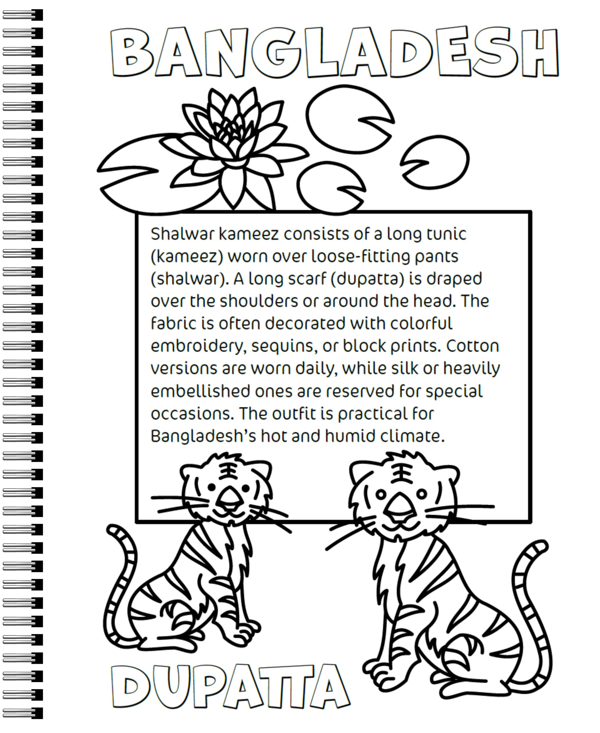 Girls' Fashion Around the World: Cute and Easy Coloring Book [Spiral-bound] LobsterBunny Entertainment and Jenny Martin - PT02