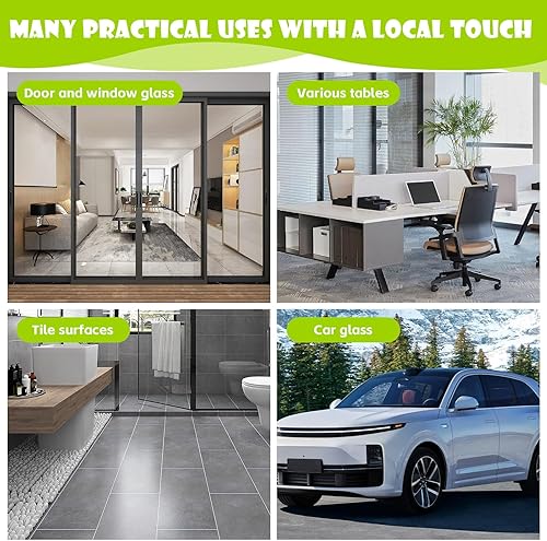 Miniatura 7 de Escobilla de ducha para puertas de vidrio, escobilla de goma para ventana de automóvil con mango y gancho de madera, escobilla para puerta de vidrio