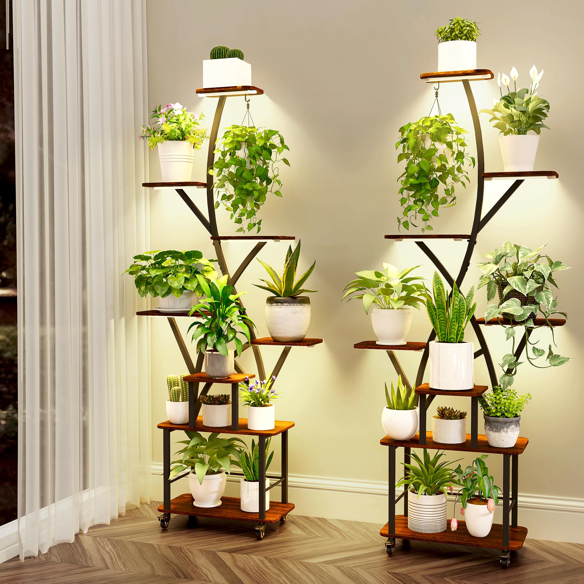 Stylish Plant Shelf with Tray, 64×40cm Stylish Plant Shelf with Tray, 64×40cm