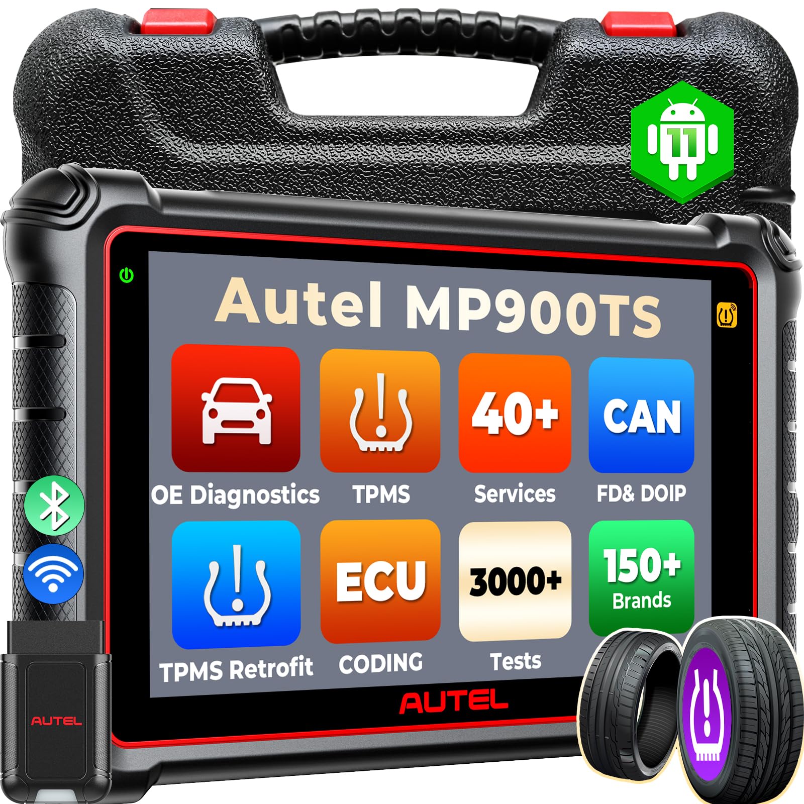 Autel Scanner MaxiCOM MK906 Pro: 2023 Android 10 Upgrade of MS906 PRO, Advanced ECU Coding 36+ Services, 3000+ Bi-Directional, Auto Scan 2.0 Upgrade of MK908S MS906BT MK906BT Work with MV105S/BT506