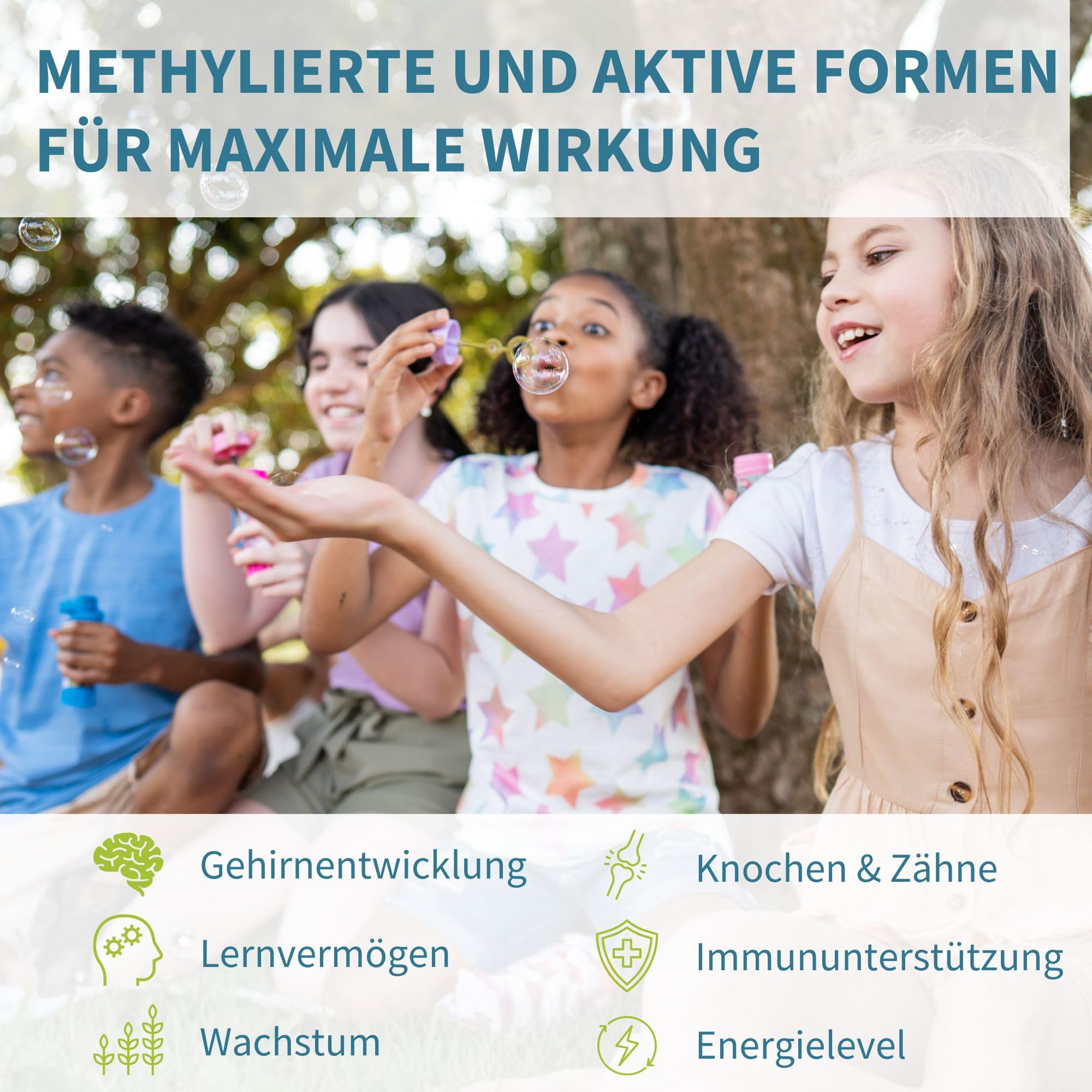 Methylierte Multivitamin Fruchtgummis für Kinder, aktive B-Vitamine, 90 Stück, Clean Label, zuckerfrei, ab 4 Jahren, Beerengeschmack, vegan, ohne künstliche Süßstoffe & Aromen, von Igennus