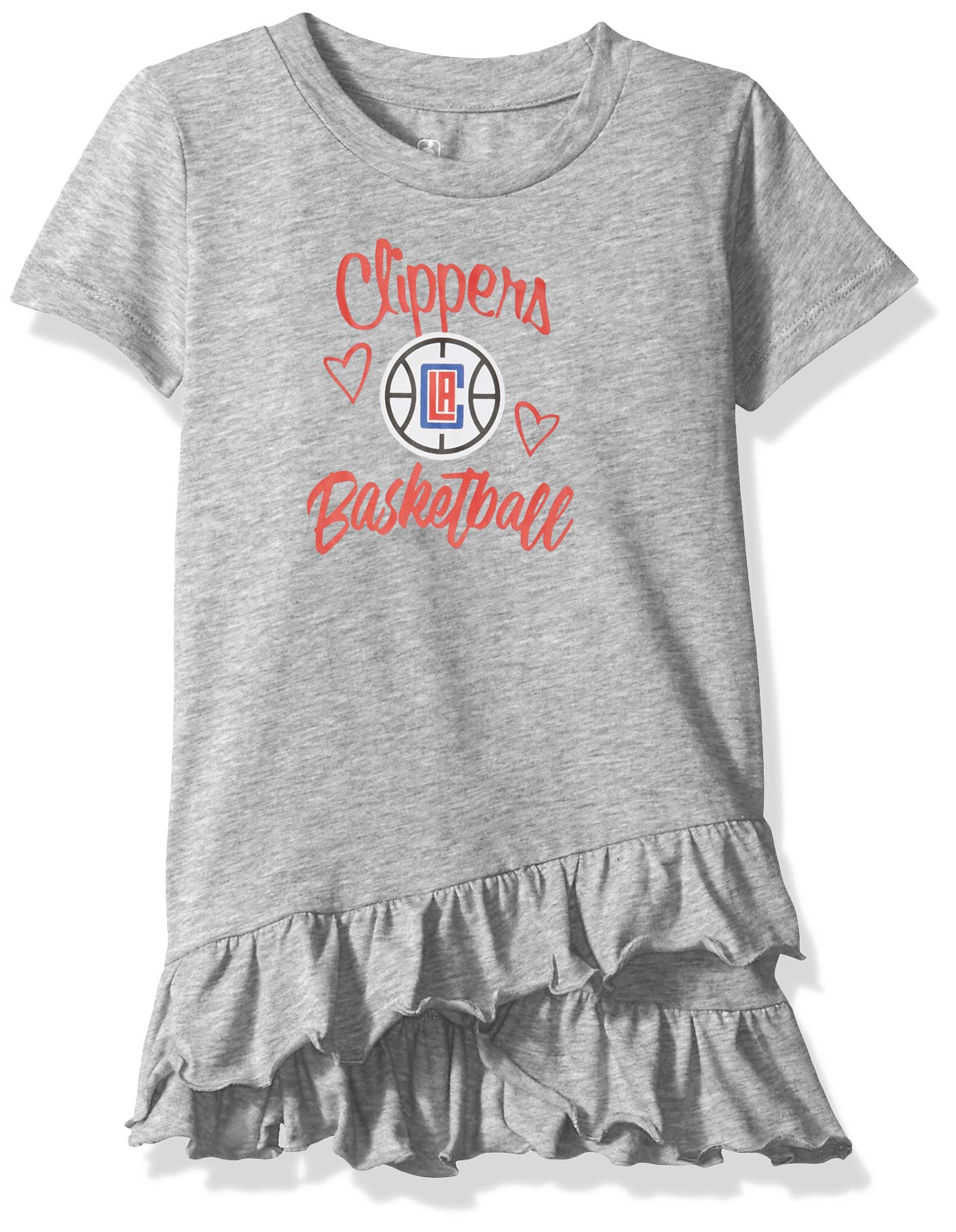 OuterstuffNBA Newborn & Infant Los Angeles Clippers Claim to Fame Ruffle Dress, Heather Grey, 3T