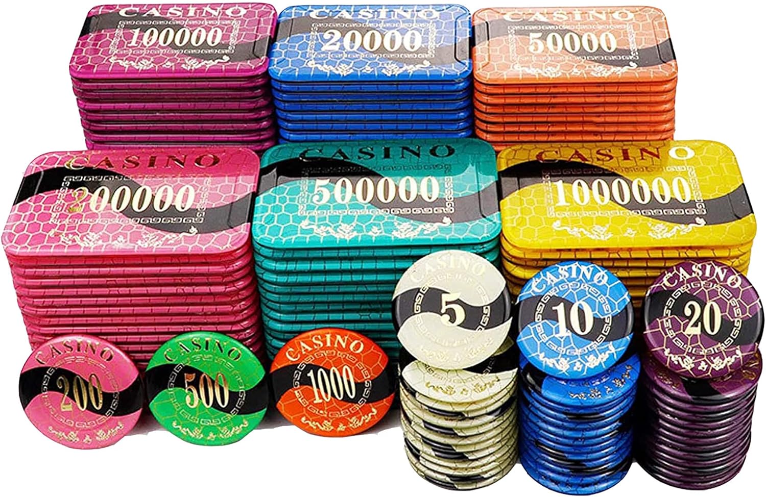 Amazon.co.jp: ポーカーチップテキサスホールデムブラックジャックギャンブル用のイミテーションクリスタルカジノチップ、高グレード  のアクリルカラフルチップ 10PCS,No1000 : おもちゃ ORDlBMX ポーカーチップテキサスホールデムブラックジャックギャンブル用の ...