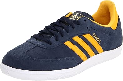 adidas OriginalsSamba Suede-M - gamuza (Samba Suede-m) Hombres , Azul  (blanco, dorado, azul marino (Collegiate Navy/Collegiate Gold/White)), 9,5  D(M) US : Amazon.es: Zapatos y complementos