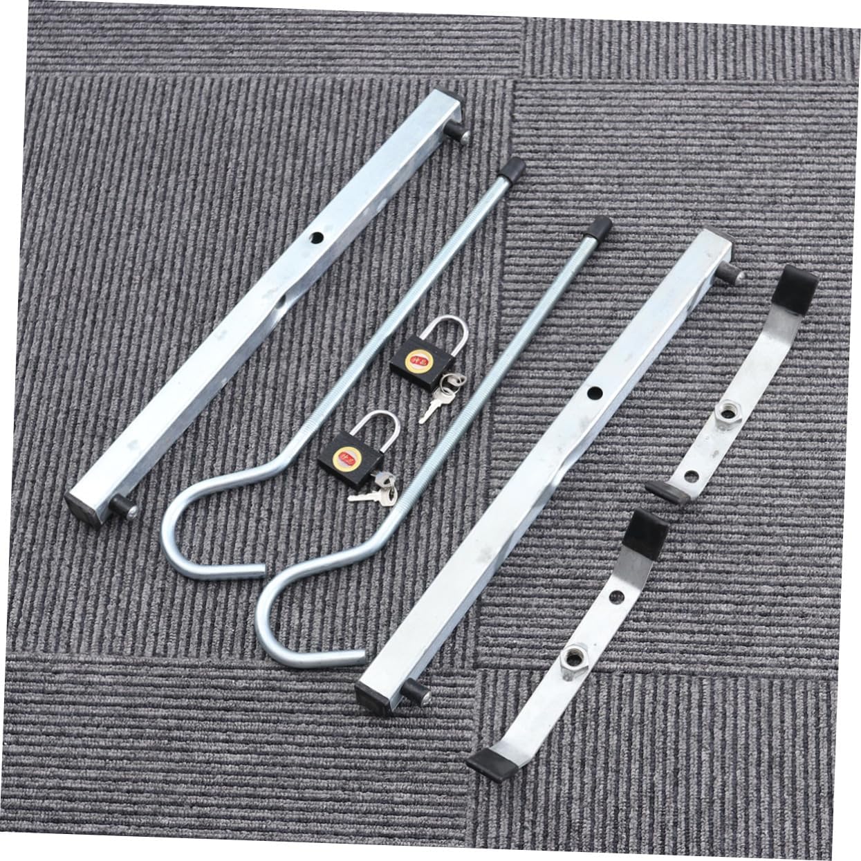 Mobestech Heavy Duty Hook Ladder Clamp Set for Car Roof Carrier Silver Locking Roof Carrier for Secure Ladder Transport