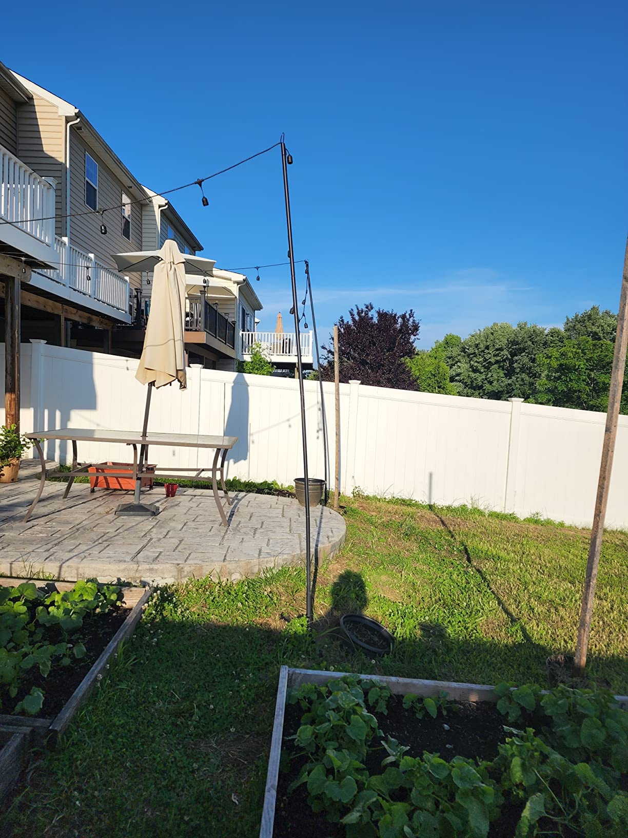 21/mo Finance YQL Metal Patio Light Poles for Outdoor String Lights