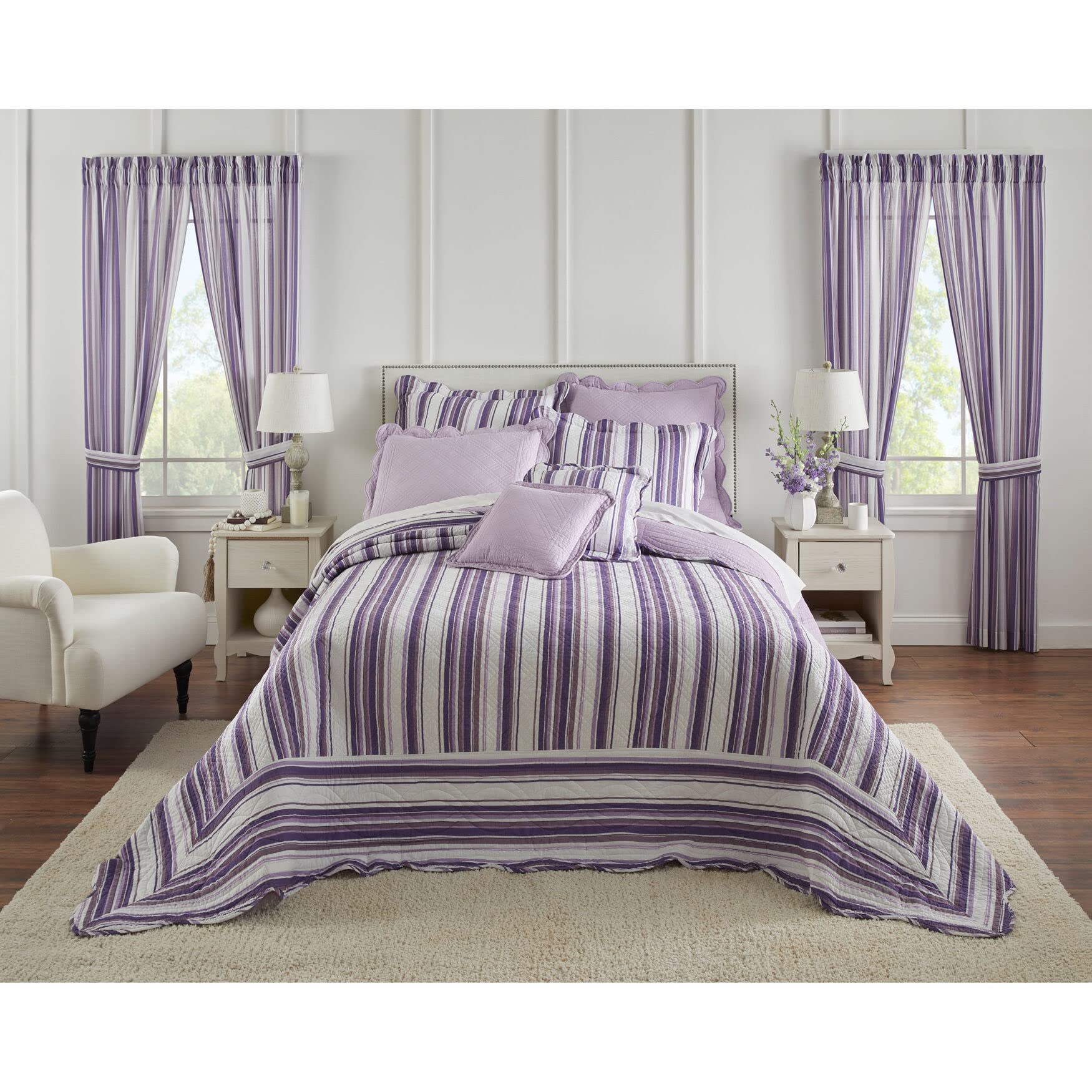 Amazon.com: BrylaneHome Bedding Lightweight All Season Florence Quilted ...