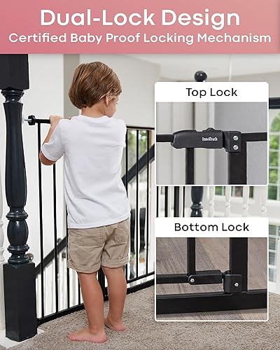 Miniatura 3 de InnoTruth Puerta para bebés de 28.9 a 42.1 pulgadas de ancho para escaleras, puertas para perros de 30 pulgadas de alto para puertas ampliables con