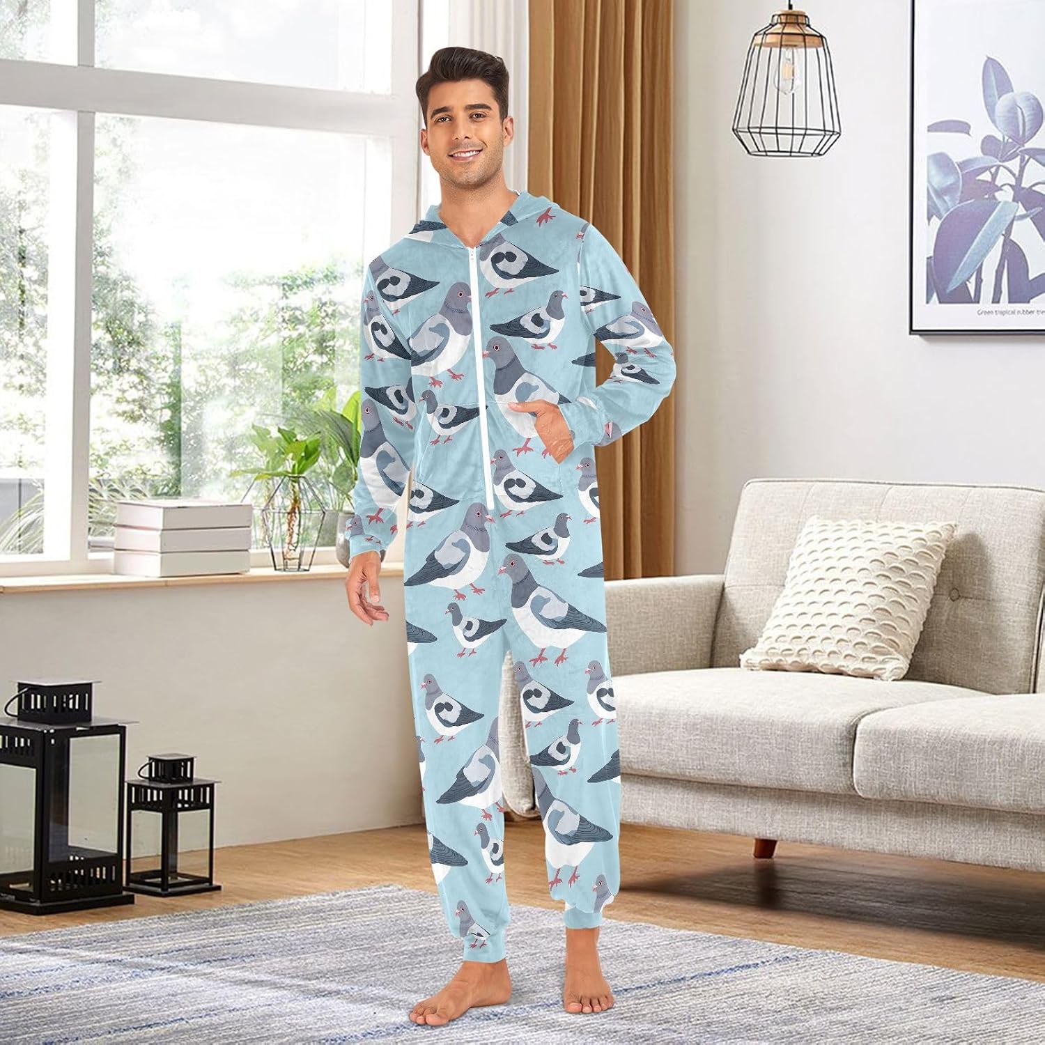 SUABO Adult Onesie Unisex One-Piece Pajamas for Men Women, Warm Sleepwear
