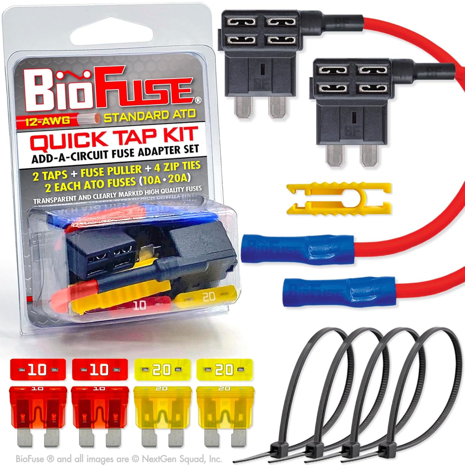 BioFuse 12 AWG 12V Standard ATO QUICK TAP KIT 2 AddACircuit Car Fuse
