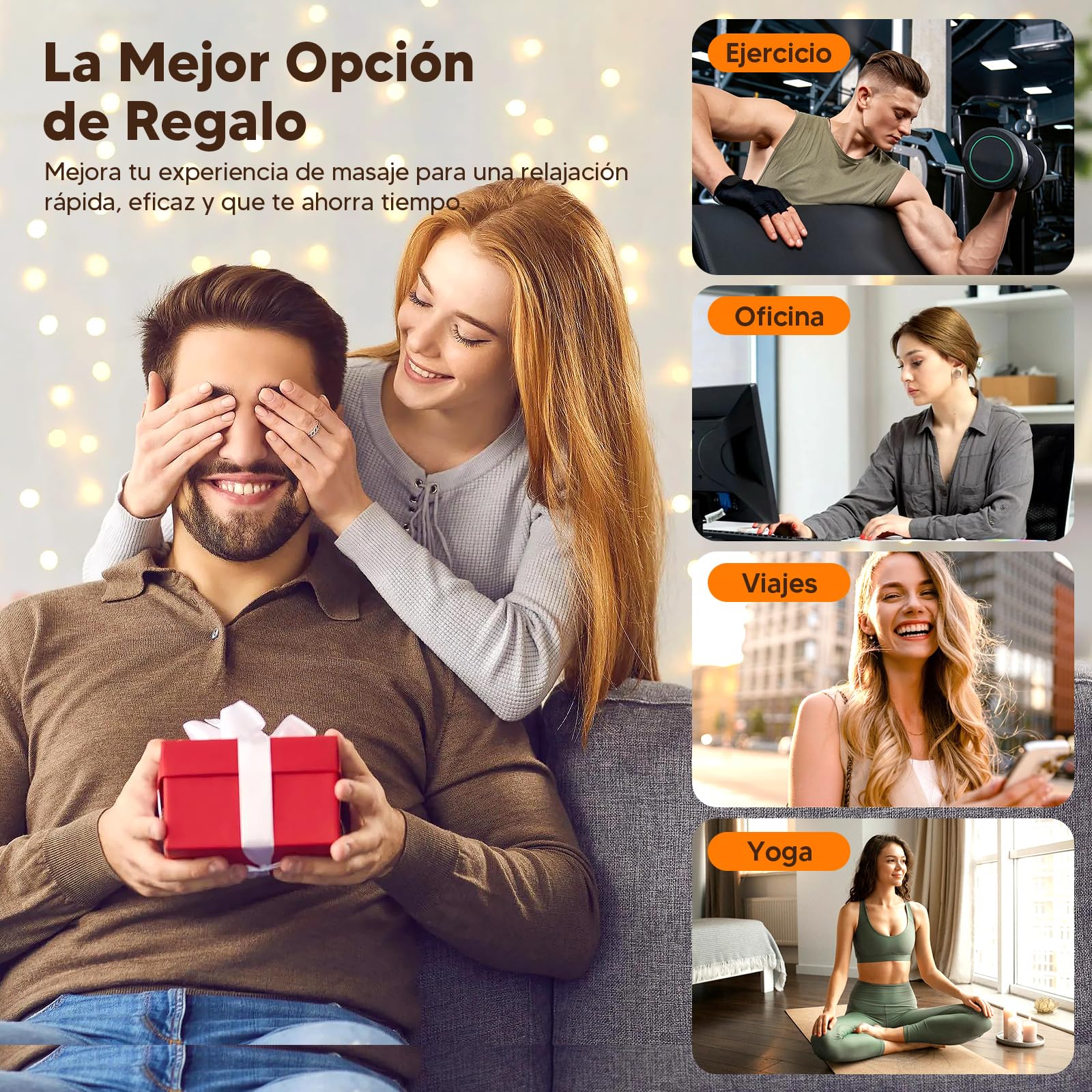 Pistola de Masaje Muscular de 20 Cabezales, 1800 mAh Masajeador Cervical y Espalda con 3 Modos,30 Velocidades, Masajeador Muscular Eléctrico con Luz Roja,Masajeadores de Percusión para Espalda,Cintura