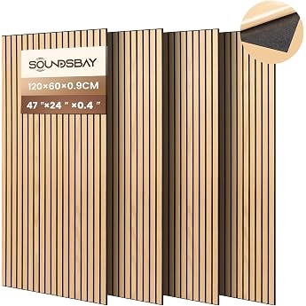 Soundsbay Acoustic Panels Self-Adhesive 2.88 m  Pack of 4 120 x 60 x 0.9 cm