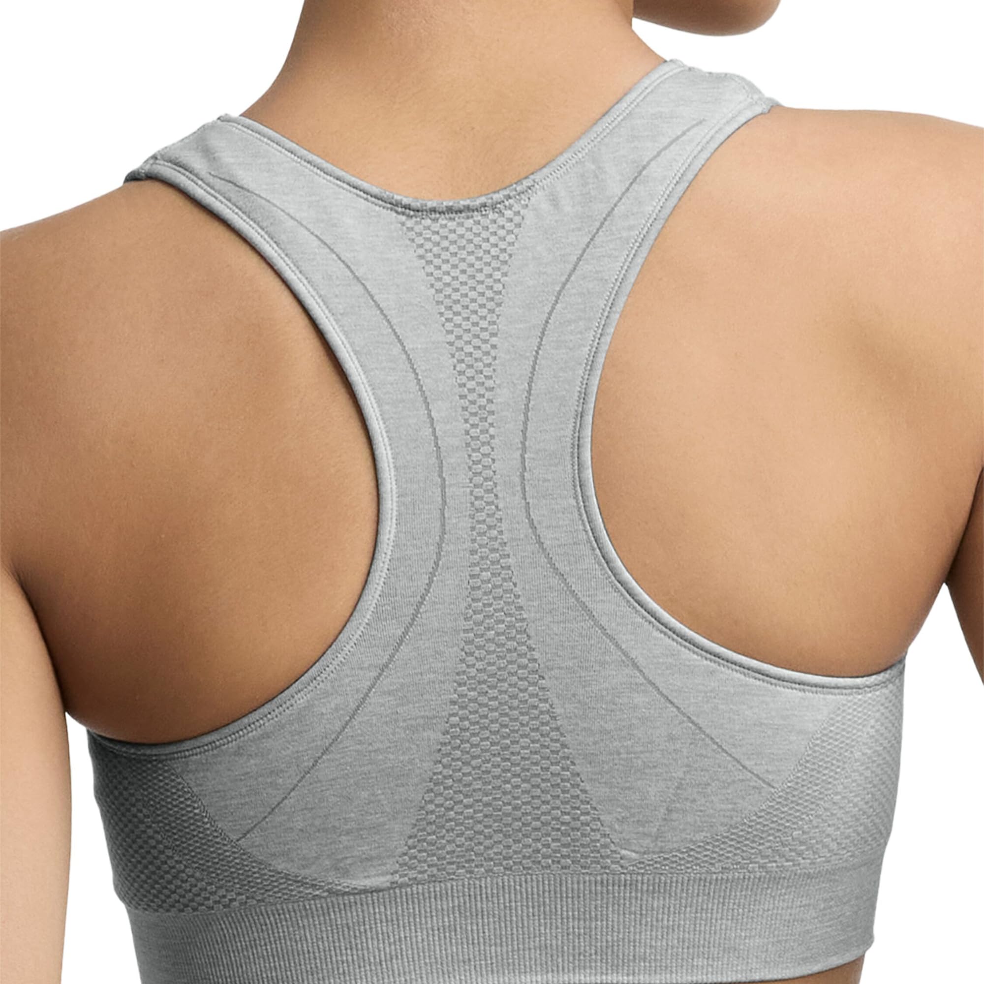 Champion Damski biustonosz sportowy Spot Comfort z pełnym wsparciem (1 opakowanie), Oxford Grey Heather, M