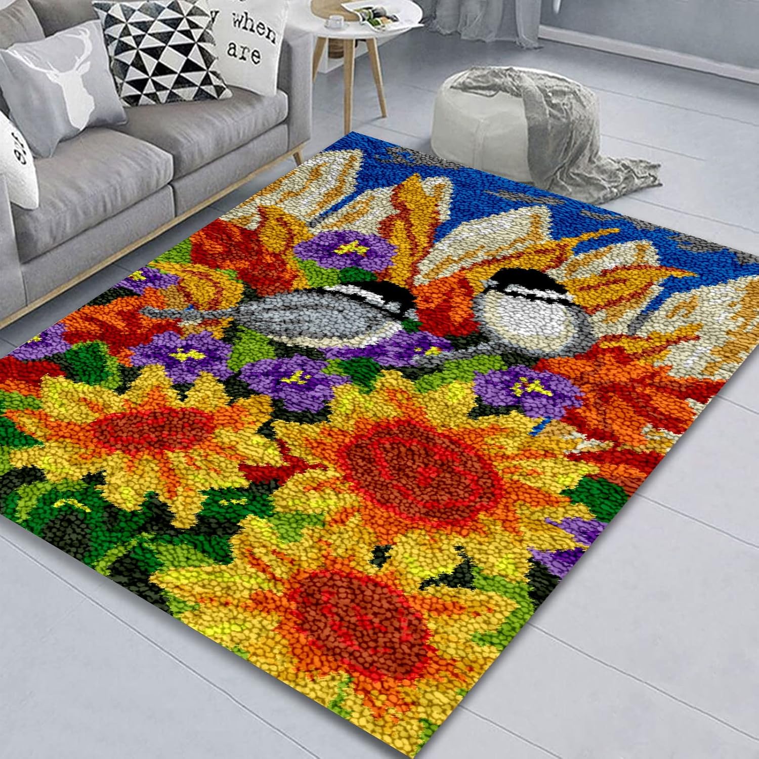 ZIVER Latch Hook Kit For Adults DIY Rug Making Kit For Adults,Latch Hook Rug Kit Pattern Printed