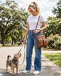 Telena Sac à dos pour femmes en cuir Vintage Sac à main avec une sangle réglable multi poche, Ultra Souple Moyen Voyage Purse Brown