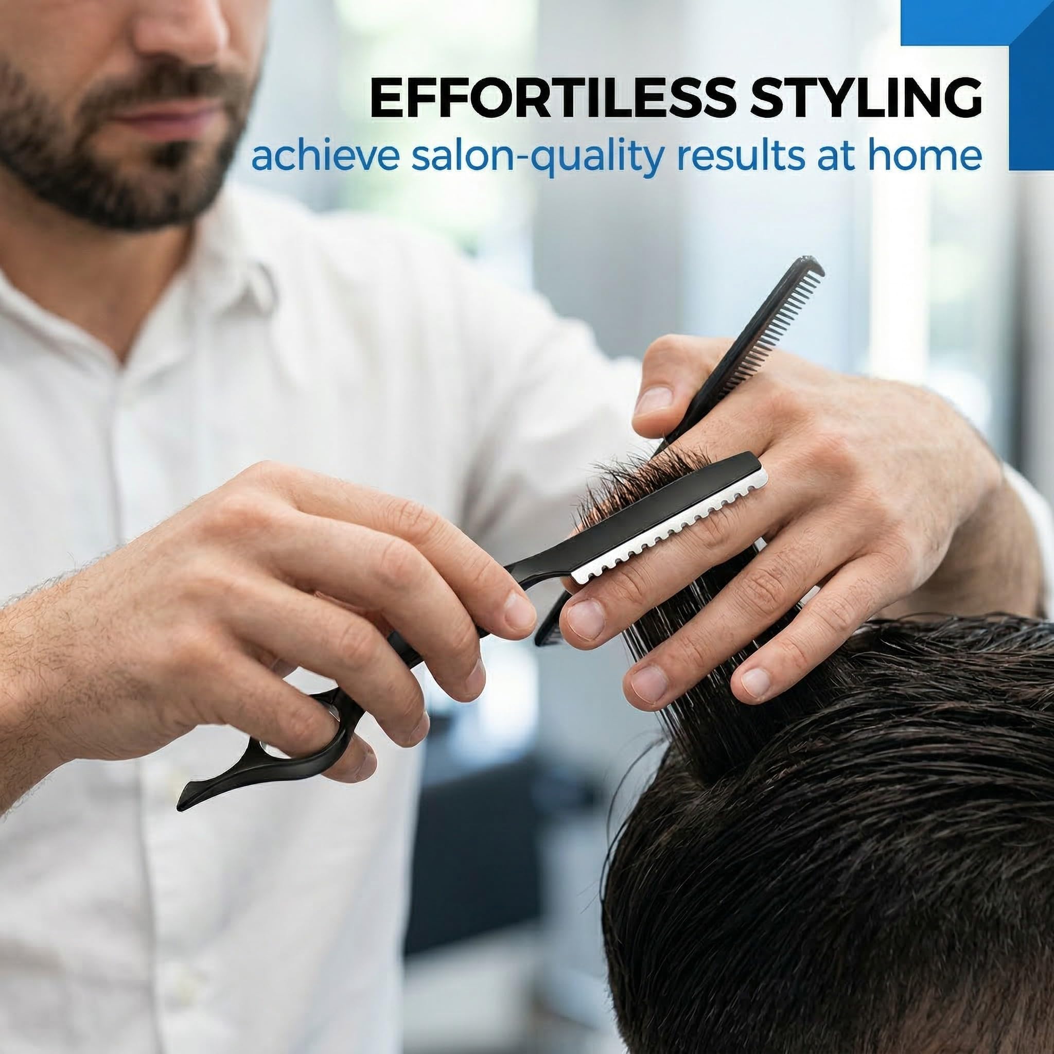 Sfilzino Per Capelli Professionale In Acciaio Inossidabile, Con 10 Lame Di Sicurezza Rimovibili,Per Tagliare Le Sopracciglia E Radere Il Viso, Regalo Per Uomo (Nero)