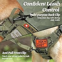 Vista 2 de rabbitgoo Tactical Dog Harness for Large, Heavy Duty Pet Harness with Handle, No-Pull Service Vest Large Breed, Adjustable Military Dog Vest for