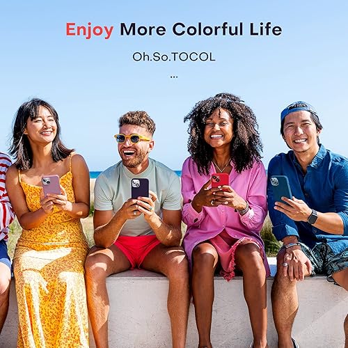 Vista 20 de TOCOL Funda delgada de silicona para iPhone 14, 6.1 pulgadas, ajuste preciso, antideslizante, protección contra caídas, azul medianoche