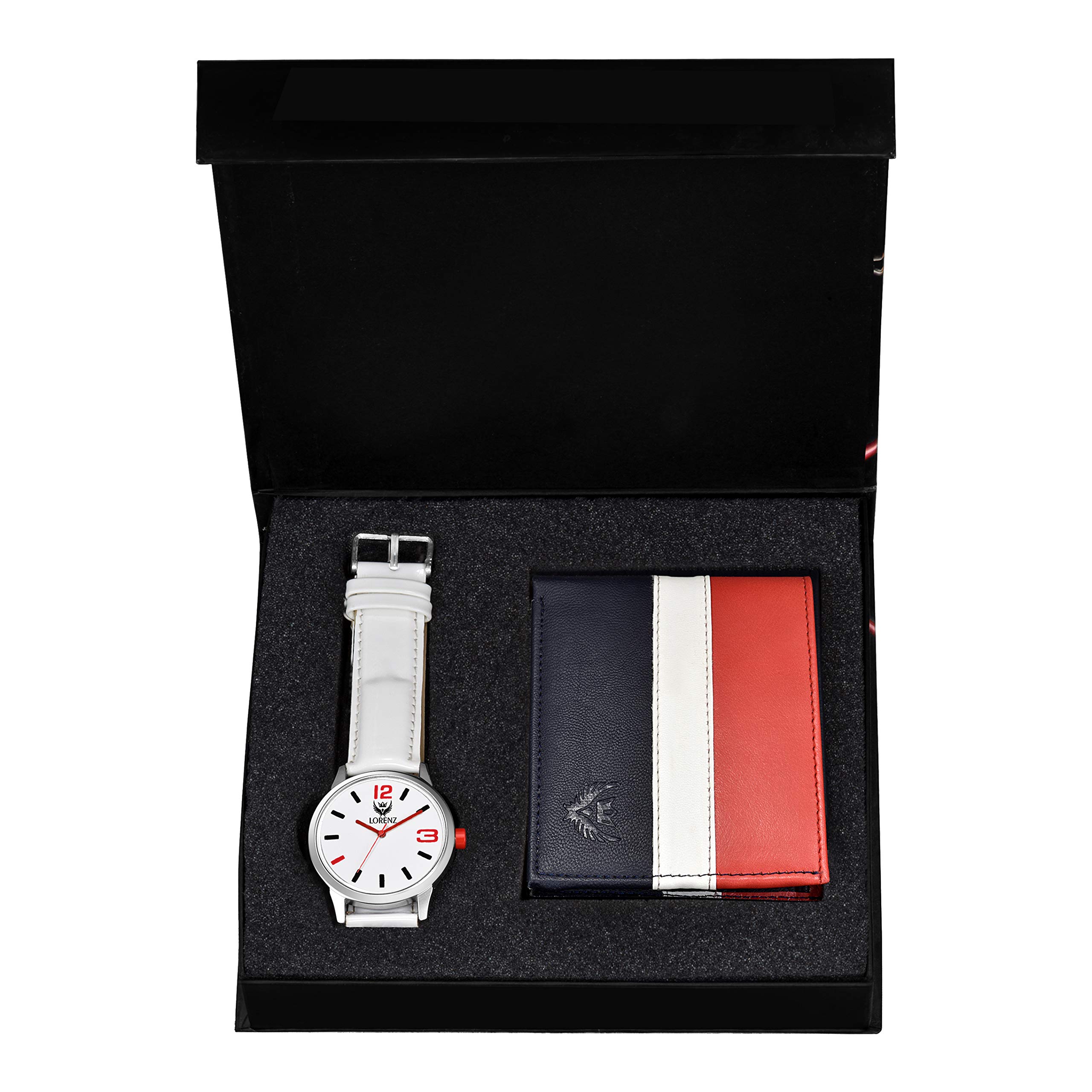 LORENZ Slim White Dial Watch & Multicolor Wallet Combo for Men- CM-3045WL-24 (B08DL417KM) Amazon Price History, Amazon Price Tracker