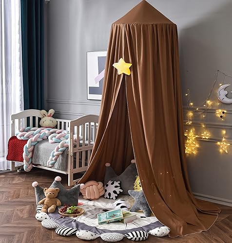 Miniatura 6 de Mengersi Tienda de campaña para niños, cúpula redonda para niños, mosquitera para interiores y exteriores, castillo colgante, decoración de casa,