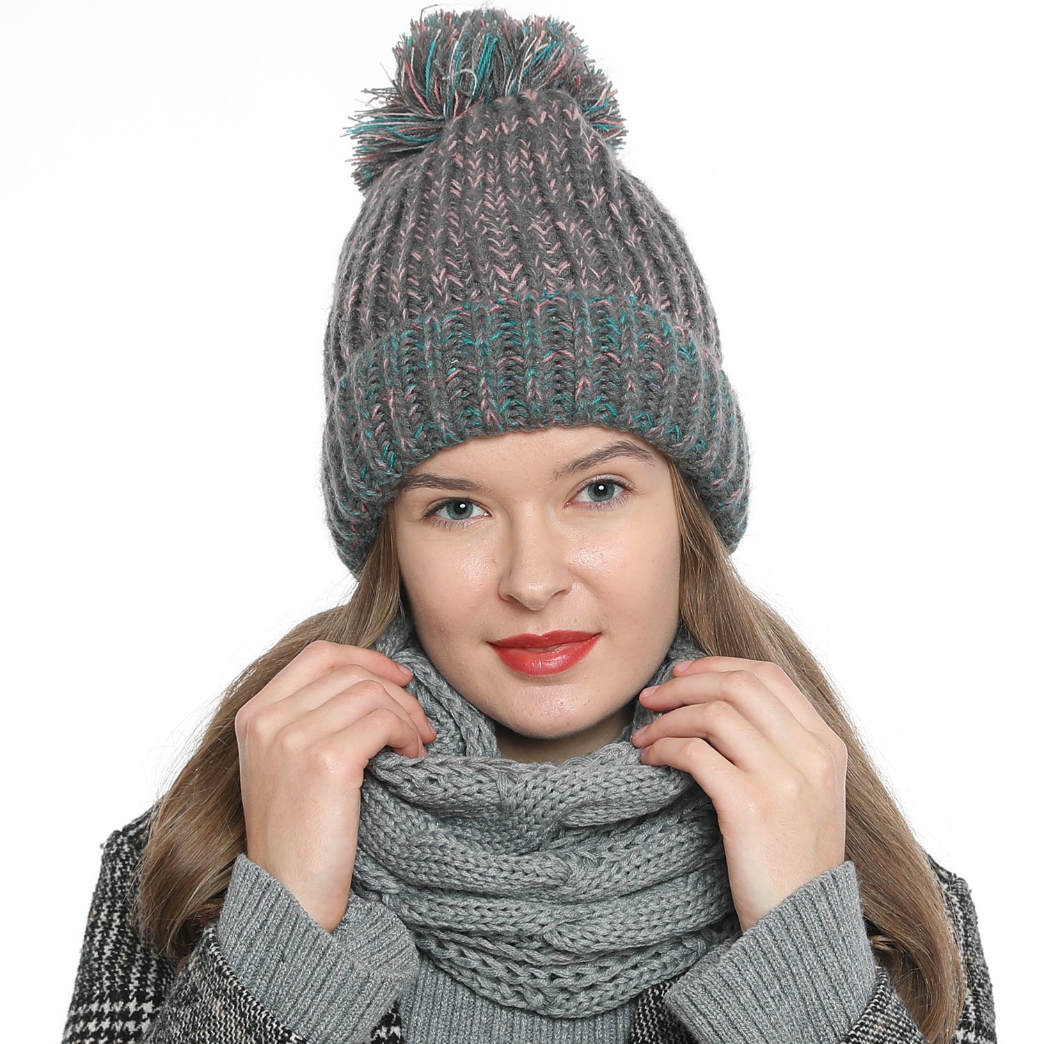 DonDon Loop Schal Damen Winter Schlauchschal Winterschal Wollschal warm und weich