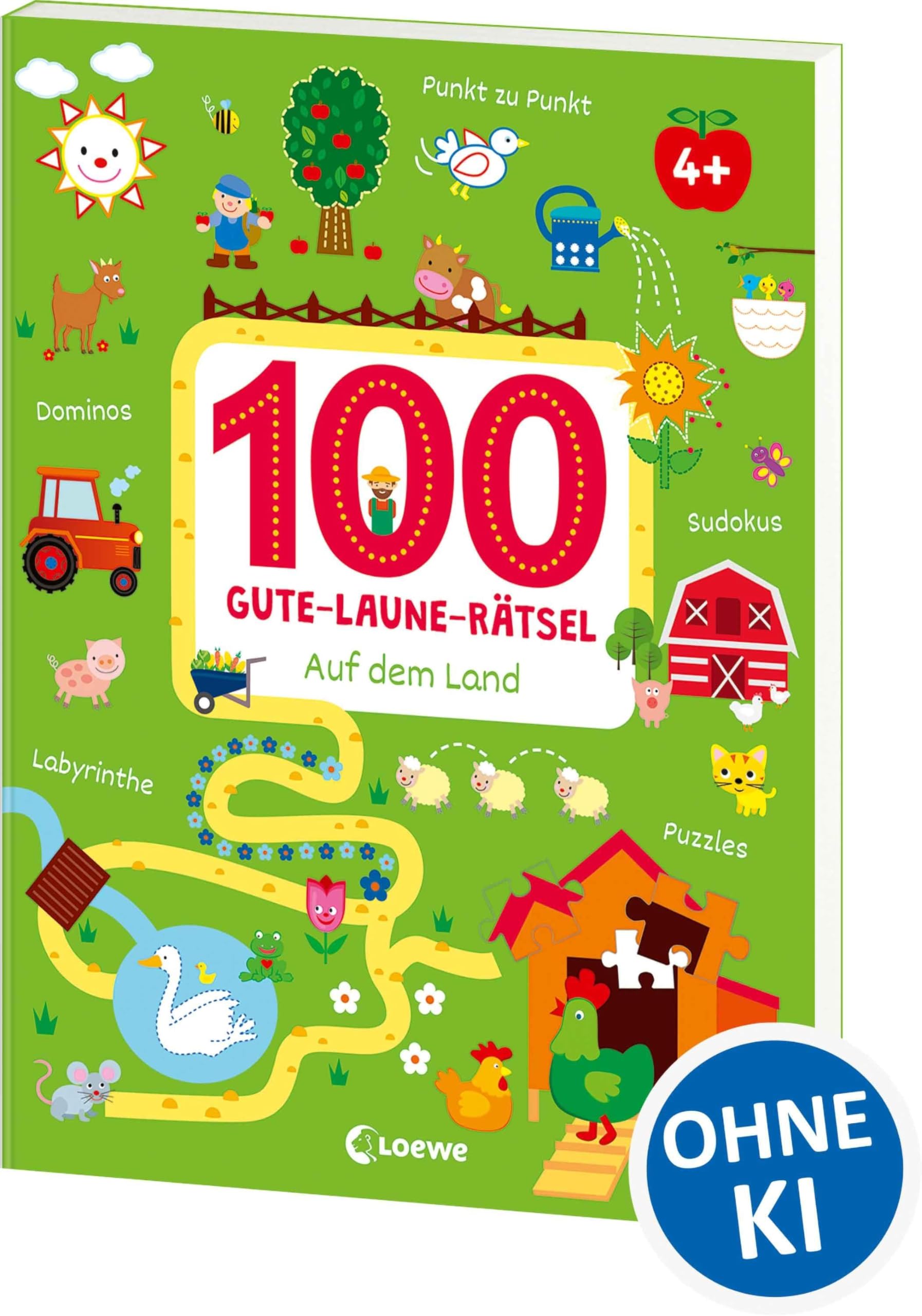 Loewe 100 Gute-Laune-Rätsel - Auf Dem Land: Bauernhof-Rätselbuch Für Kinder Ab 4 Jahren