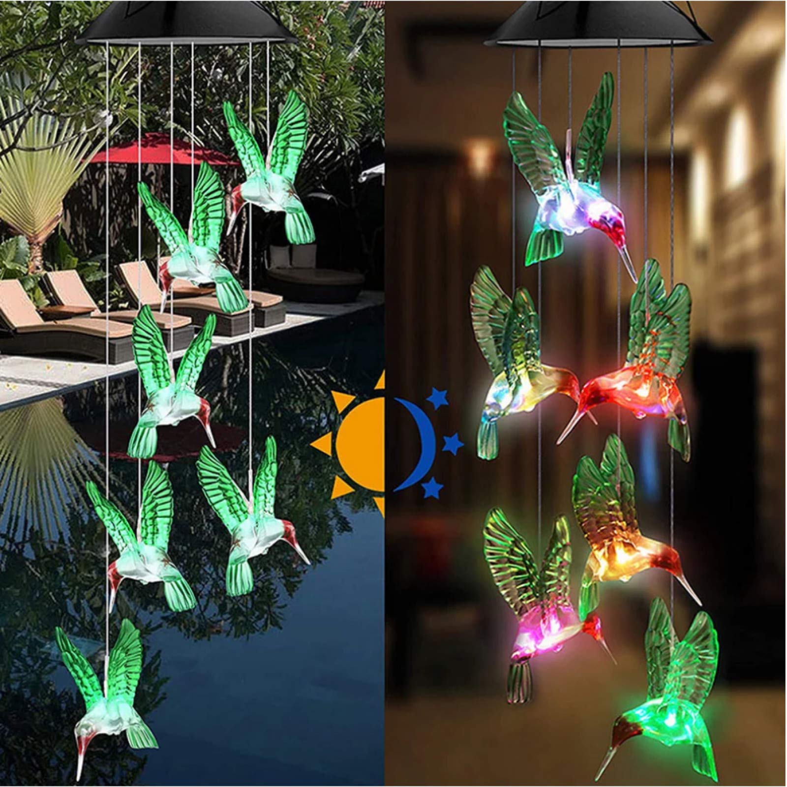 Solar Light Outdoor Powered Led Wind Chime Color Change Outdoor Light Garden Light Decor Light